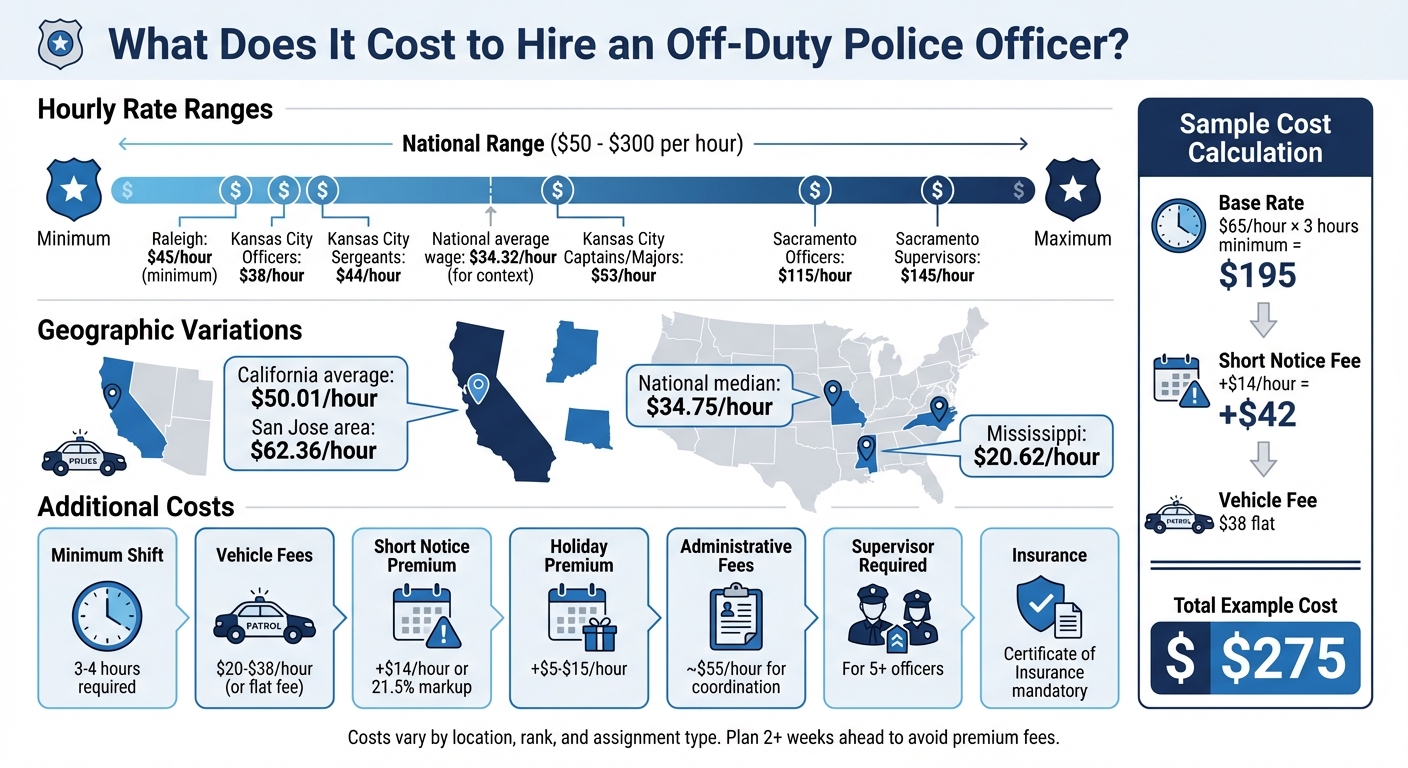 Cost Breakdown for Hiring Off-Duty Police Officers by Location and Rank