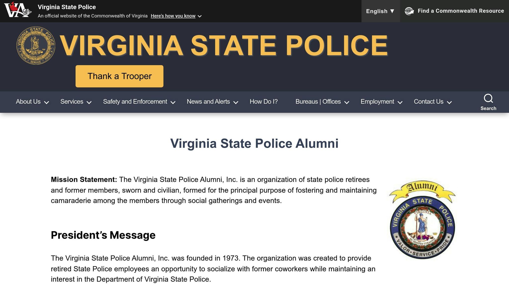 Virginia State Police Alumni